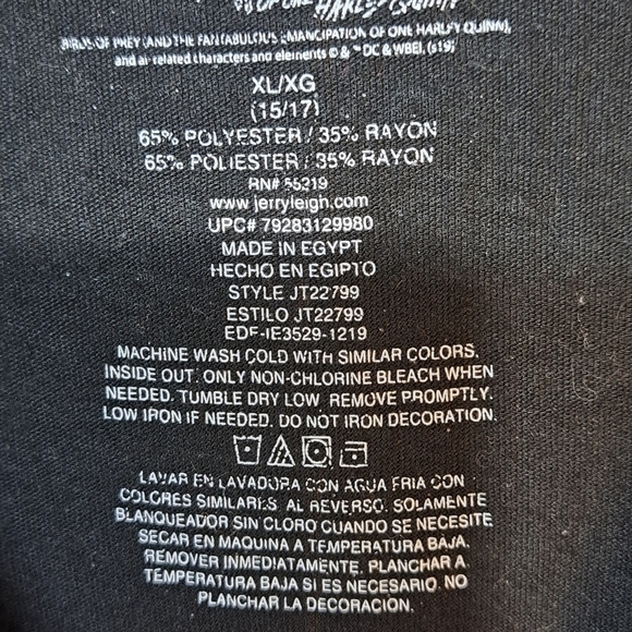 Harley Quinn Birds of Prey DC Short Sleeve T-shirt Women's Size XL Black - Picture 6 of 10